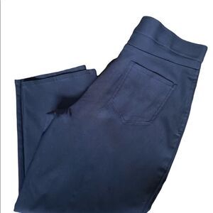 Women’s Navy Blue Stretch Casual Straight Leg Pull On Elastic Capri Pant…​